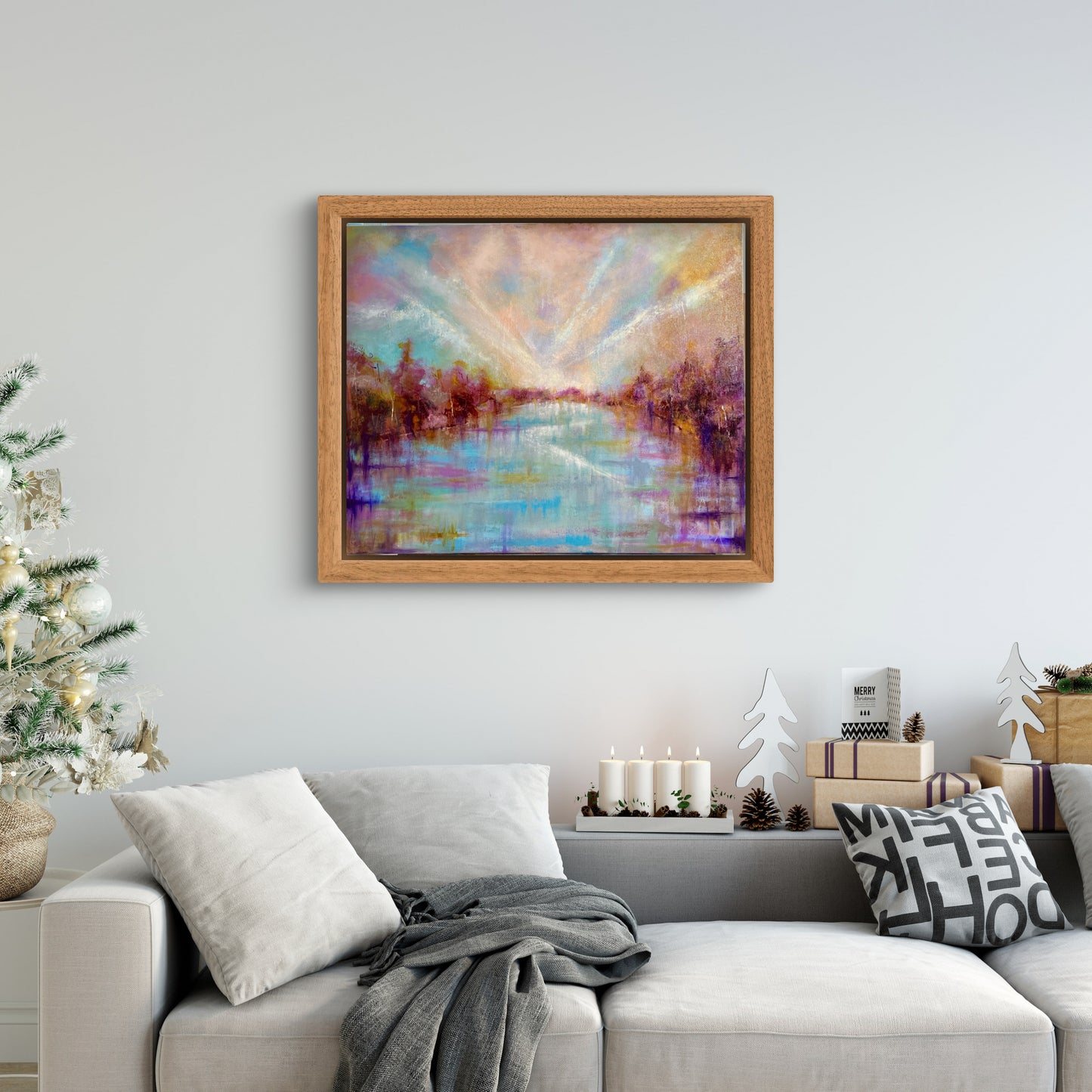 "Jordan River Sunset" original acrylic and oil painting on canvas