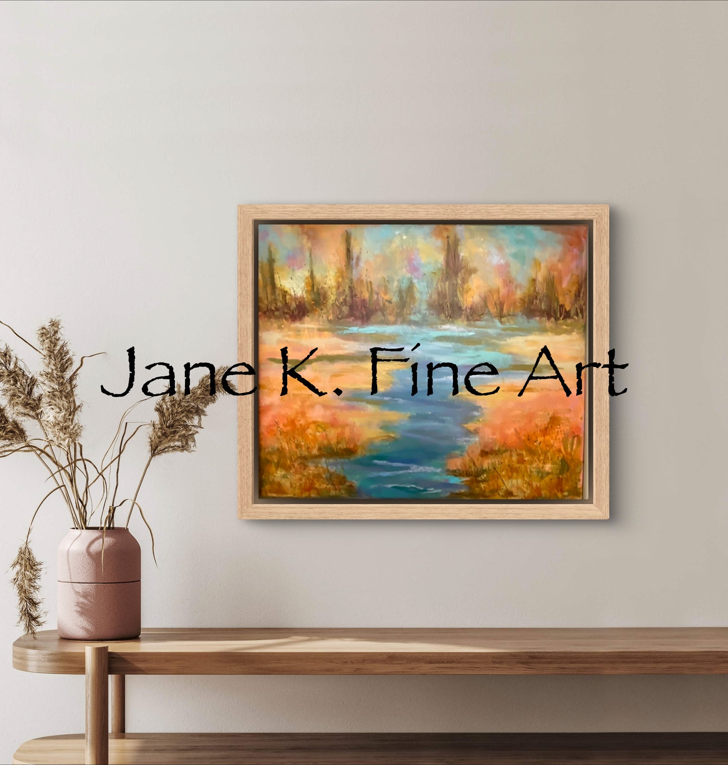 "Lazy River" original acrylic and oil painting on canvas