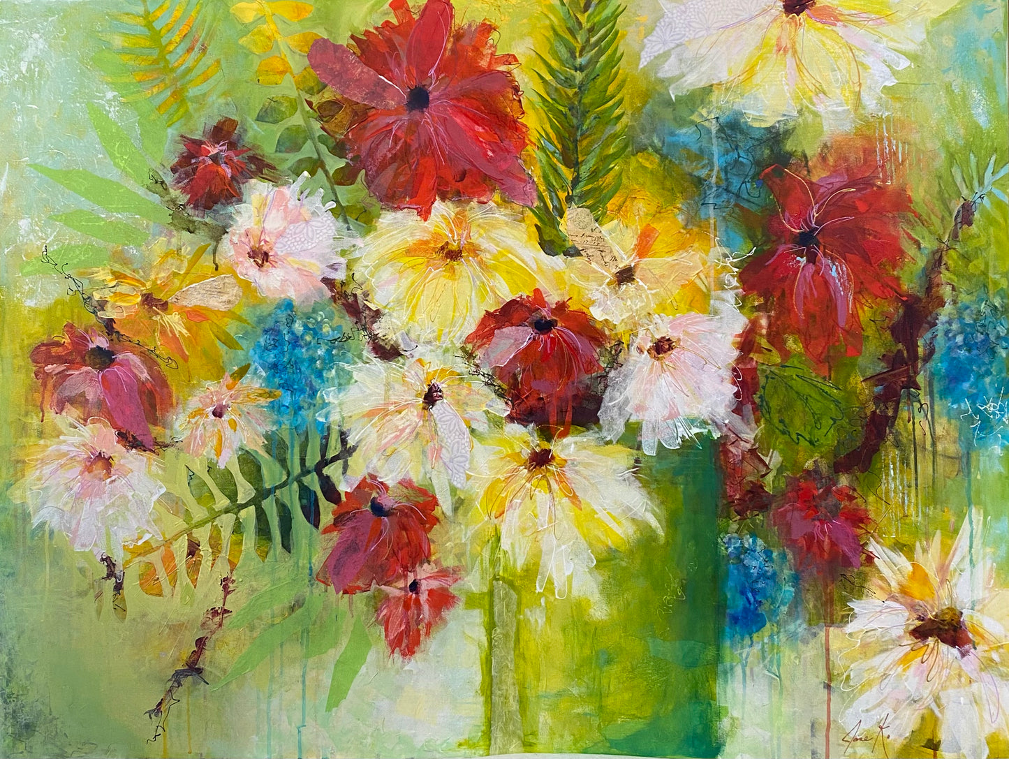 "Pure Joy" Acrylic & Mixed Media on 36X48 inch Canvas